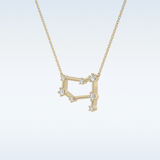 Customized Reverse P Shaped Moissanite Necklace –  0.18 CT Round Cut in 14K/18K Gold