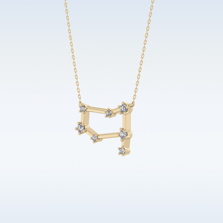 Customized Reverse P Shaped Moissanite Necklace –  0.18 CT Round Cut in 14K/18K Gold