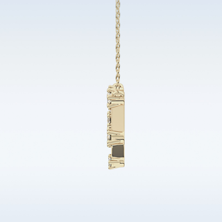 Customized Reverse P Shaped Moissanite Necklace –  0.18 CT Round Cut in 14K/18K Gold