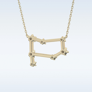 Customized Reverse P Shaped Moissanite Necklace –  0.18 CT Round Cut in 14K/18K Gold