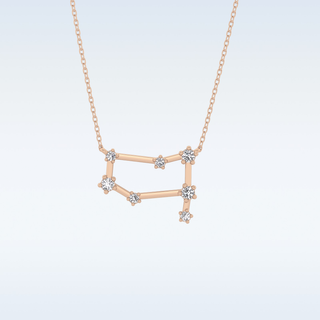Customized Reverse P Shaped Moissanite Necklace –  0.18 CT Round Cut in 14K/18K Gold