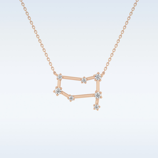 Customized Reverse P Shaped Moissanite Necklace –  0.18 CT Round Cut in 14K/18K Gold