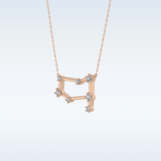 Customized Reverse P Shaped Moissanite Necklace –  0.18 CT Round Cut in 14K/18K Gold