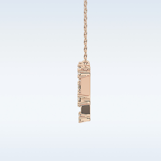 Customized Reverse P Shaped Moissanite Necklace –  0.18 CT Round Cut in 14K/18K Gold