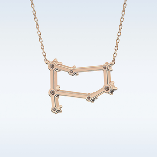 Customized Reverse P Shaped Moissanite Necklace –  0.18 CT Round Cut in 14K/18K Gold