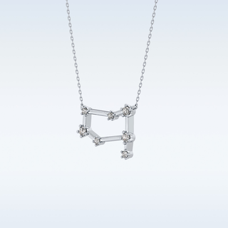 Customized Reverse P Shaped Moissanite Necklace –  0.18 CT Round Cut in 14K/18K Gold