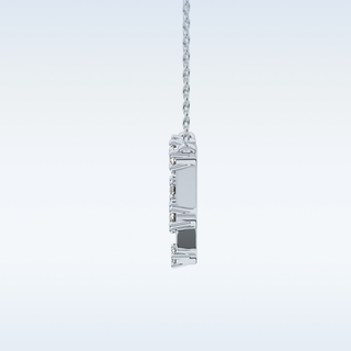 Customized Reverse P Shaped Moissanite Necklace –  0.18 CT Round Cut in 14K/18K Gold