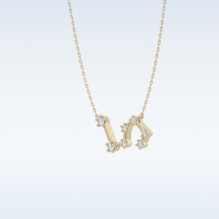 Zig-Zag Moissanite Necklace – 0.15 CT Round Cut in 14K/18K Gold
