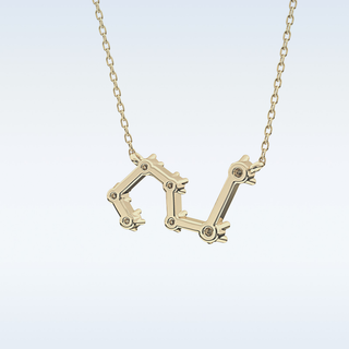 Zig-Zag Moissanite Necklace – 0.15 CT Round Cut in 14K/18K Gold