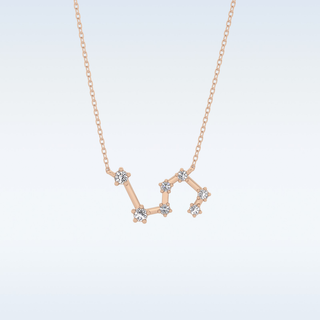 Zig-Zag Moissanite Necklace – 0.15 CT Round Cut in 14K/18K Gold