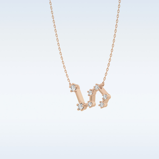 Zig-Zag Moissanite Necklace – 0.15 CT Round Cut in 14K/18K Gold