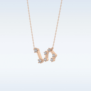 Zig-Zag Moissanite Necklace – 0.15 CT Round Cut in 14K/18K Gold