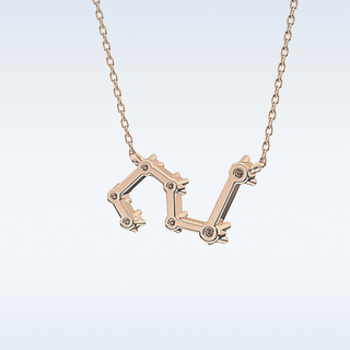 Zig-Zag Moissanite Necklace – 0.15 CT Round Cut in 14K/18K Gold