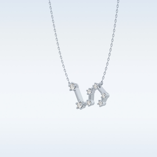 Zig-Zag Moissanite Necklace – 0.15 CT Round Cut in 14K/18K Gold