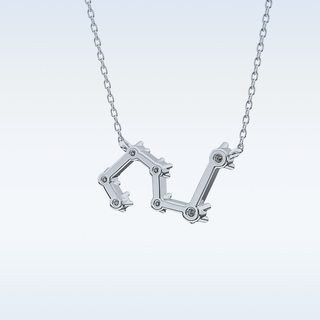 Zig-Zag Moissanite Necklace – 0.15 CT Round Cut in 14K/18K Gold