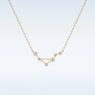 V Shape Moissanite Necklace – 0.07 CT Round Cut in 14K/18K Gold