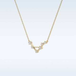 V Shape Moissanite Necklace – 0.07 CT Round Cut in 14K/18K Gold