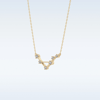 V Shape Moissanite Necklace – 0.07 CT Round Cut in 14K/18K Gold