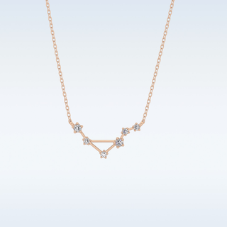 V Shape Moissanite Necklace – 0.07 CT Round Cut in 14K/18K Gold