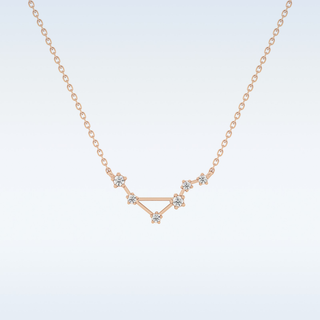 V Shape Moissanite Necklace – 0.07 CT Round Cut in 14K/18K Gold