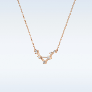 V Shape Moissanite Necklace – 0.07 CT Round Cut in 14K/18K Gold