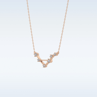 V Shape Moissanite Necklace – 0.07 CT Round Cut in 14K/18K Gold