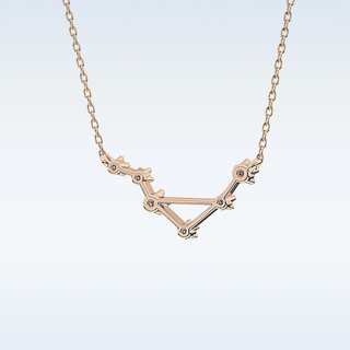 V Shape Moissanite Necklace – 0.07 CT Round Cut in 14K/18K Gold