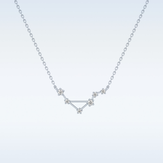 V Shape Moissanite Necklace – 0.07 CT Round Cut in 14K/18K Gold
