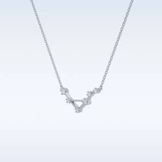 V Shape Moissanite Necklace – 0.07 CT Round Cut in 14K/18K Gold