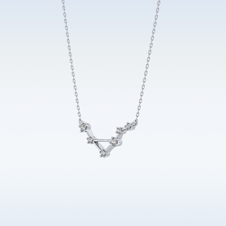 V Shape Moissanite Necklace – 0.07 CT Round Cut in 14K/18K Gold