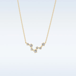Zig-Zag Moissanite Necklace – 0.10 CT Round Cut in 14K/18K Gold