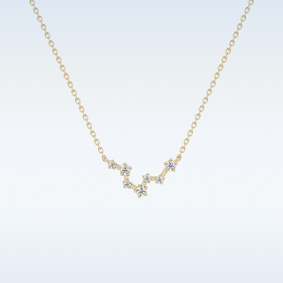 Zig-Zag Moissanite Necklace – 0.10 CT Round Cut in 14K/18K Gold