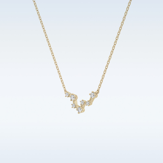 Zig-Zag Moissanite Necklace – 0.10 CT Round Cut in 14K/18K Gold