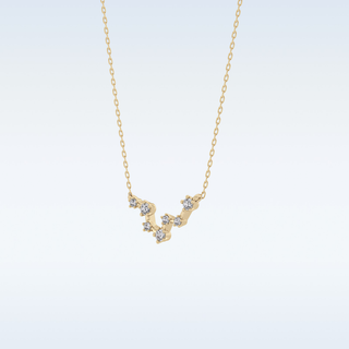Zig-Zag Moissanite Necklace – 0.10 CT Round Cut in 14K/18K Gold