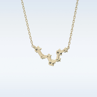 Zig-Zag Moissanite Necklace – 0.10 CT Round Cut in 14K/18K Gold