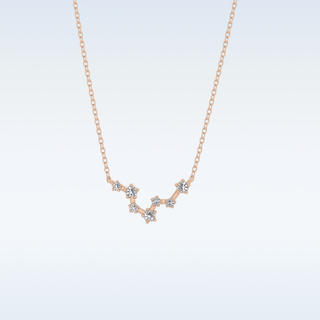 Zig-Zag Moissanite Necklace – 0.10 CT Round Cut in 14K/18K Gold