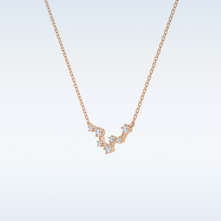 Zig-Zag Moissanite Necklace – 0.10 CT Round Cut in 14K/18K Gold
