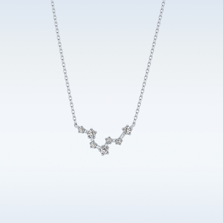 Zig-Zag Moissanite Necklace – 0.10 CT Round Cut in 14K/18K Gold