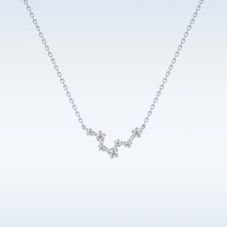 Zig-Zag Moissanite Necklace – 0.10 CT Round Cut in 14K/18K Gold