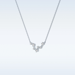 Zig-Zag Moissanite Necklace – 0.10 CT Round Cut in 14K/18K Gold