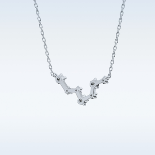 Zig-Zag Moissanite Necklace – 0.10 CT Round Cut in 14K/18K Gold