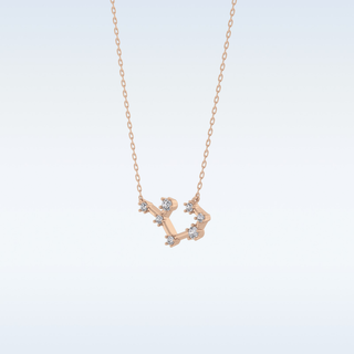 Zig-Zag Moissanite Necklace – 0.111 CT Round Cut in 14K/18K Gold
