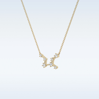Zig-Zag Moissanite Necklace – 0.10 CT Round Cut in 14K/18K