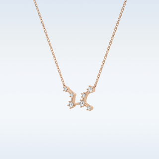 Zig-Zag Moissanite Necklace – 0.10 CT Round Cut in 14K/18K