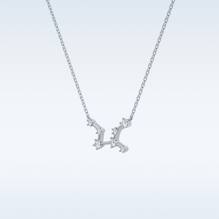 Zig-Zag Moissanite Necklace – 0.10 CT Round Cut in 14K/18K