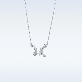 Zig-Zag Moissanite Necklace – 0.10 CT Round Cut in 14K/18K