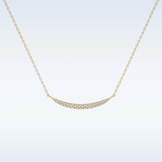 Smile Moissanite Necklace – 0.09 CT Round Cut in 14K/18K