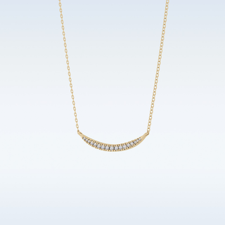 Smile Moissanite Necklace – 0.09 CT Round Cut in 14K/18K