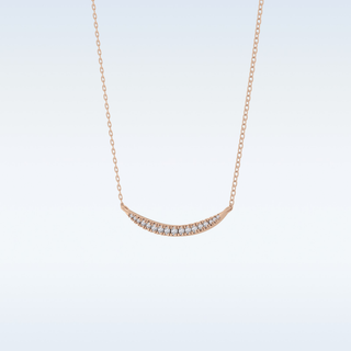 Smile Moissanite Necklace – 0.09 CT Round Cut in 14K/18K