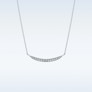 Smile Moissanite Necklace – 0.09 CT Round Cut in 14K/18K